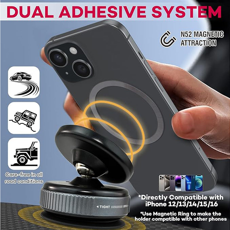 TankGrip™ Vacuum Suction Car Phone Mount — 20X Magnet Hold, 360° Adjustable Dashboard & Windshield Holder